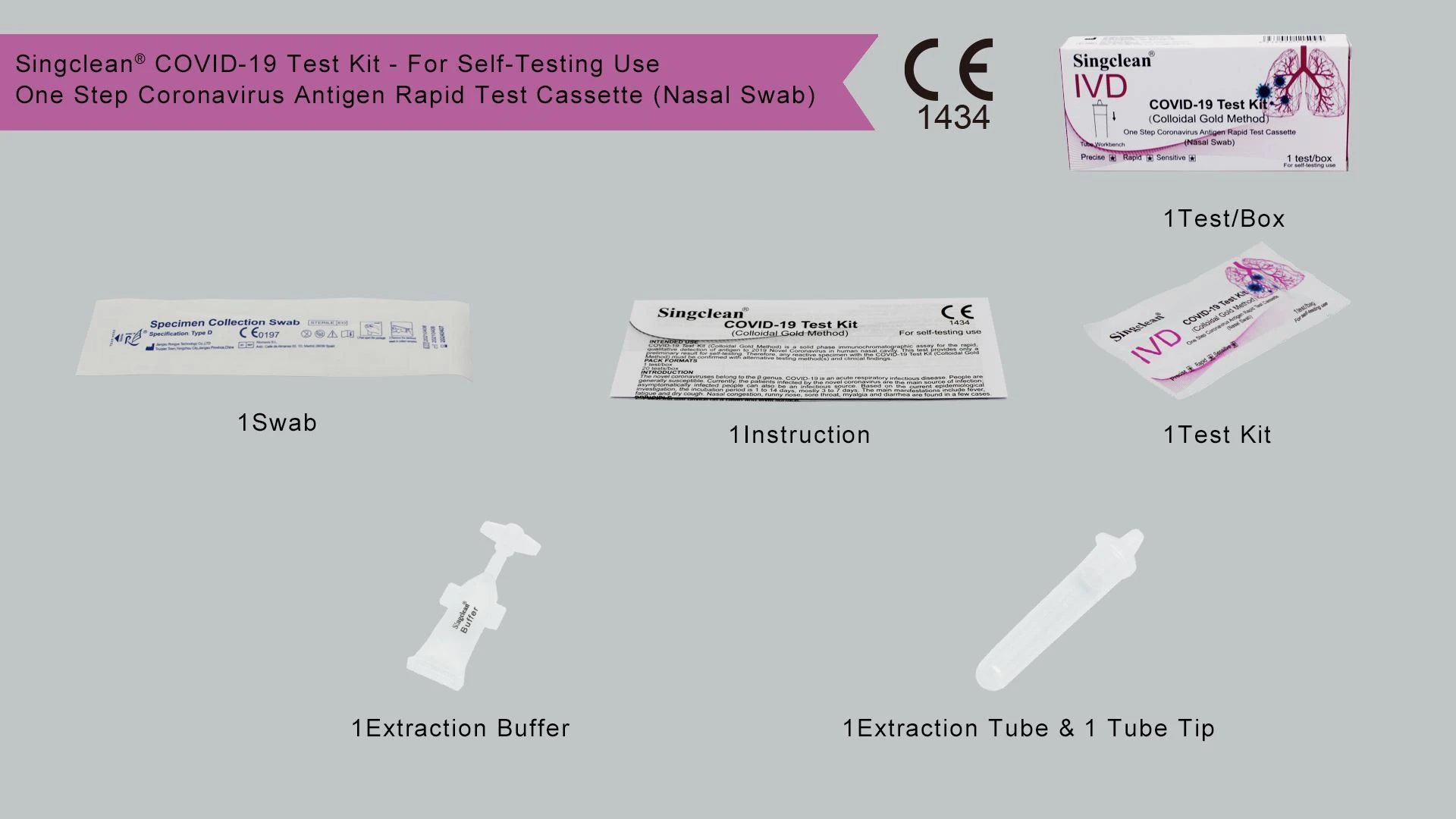 Singclean nasal self testing 1 test